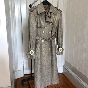 Stylish Wool Trench Coat - Made in Italy -Size 42-M